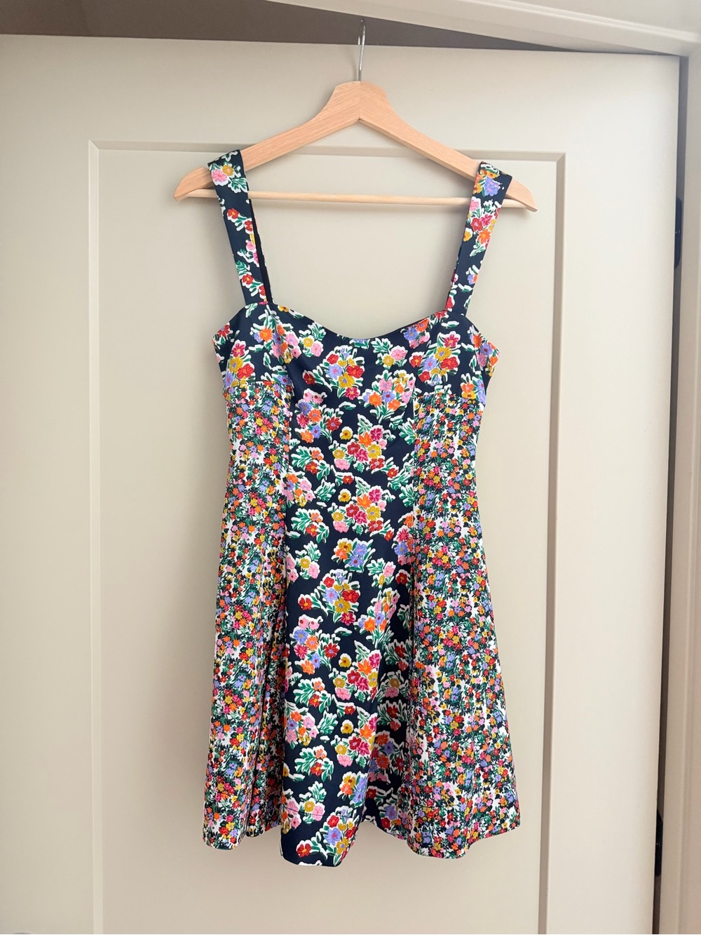 For Love & Lemons Navy Floral Sateen Sundress
